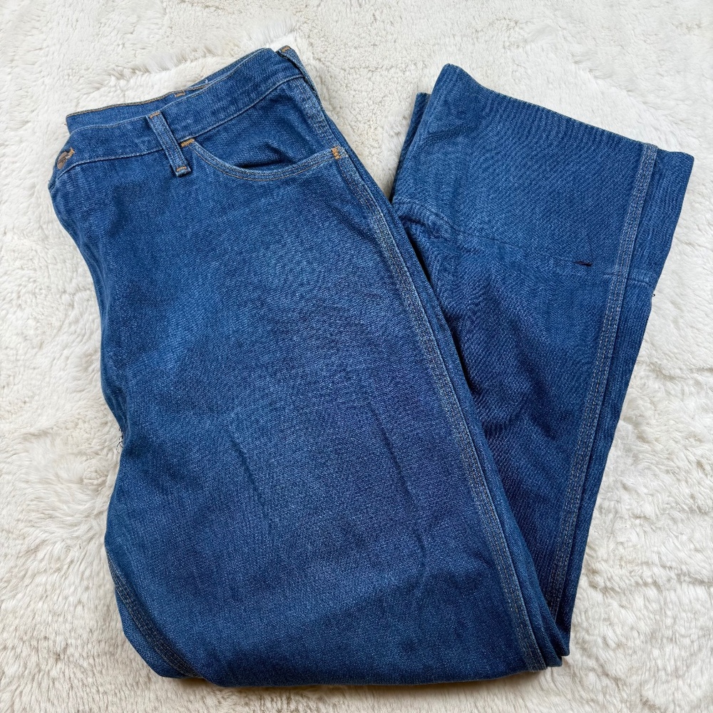 Wrangler Vintage 750 Bell Bottom Blue Jeans Men's Denim Extra Long Size 40